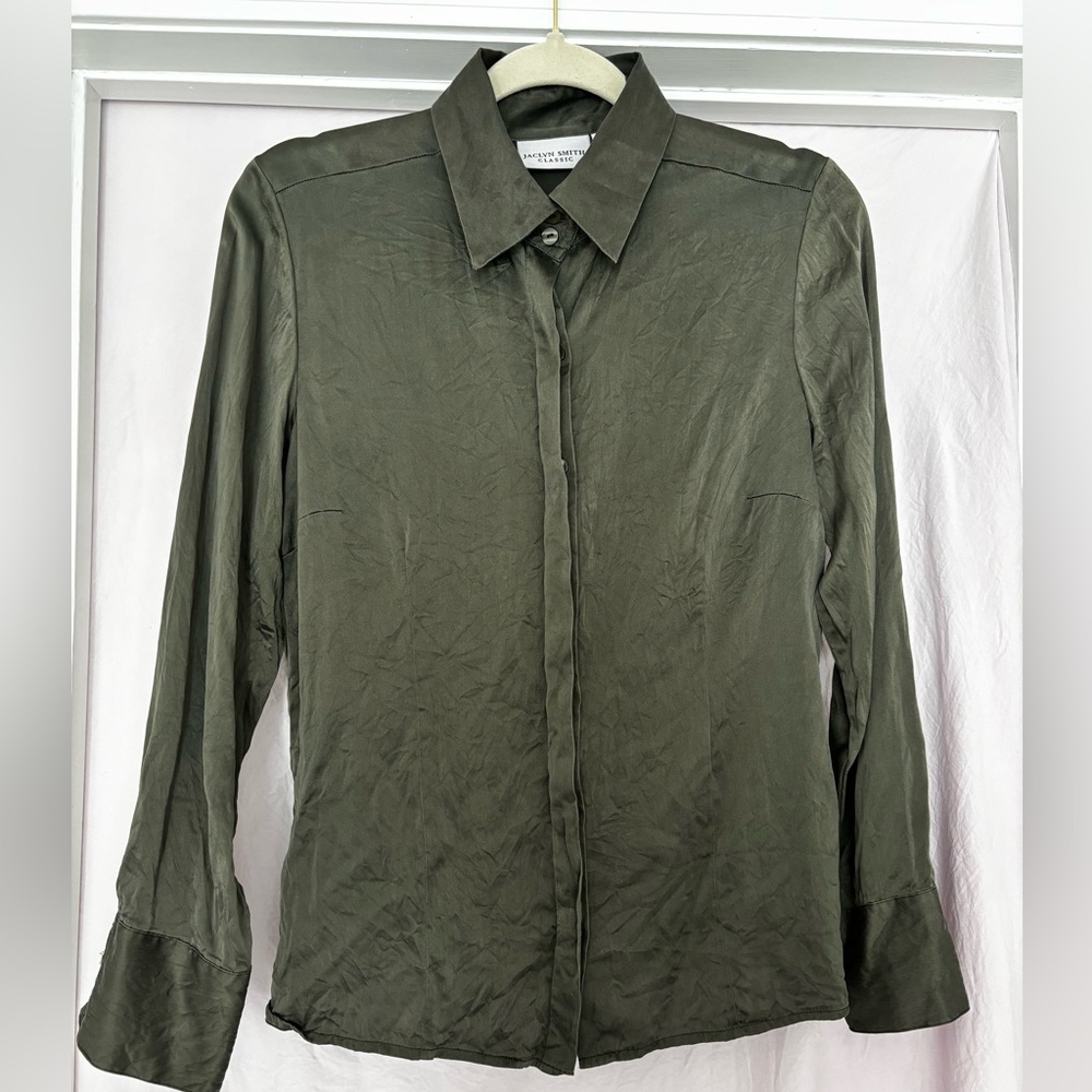Silk Green Button Down Shirt